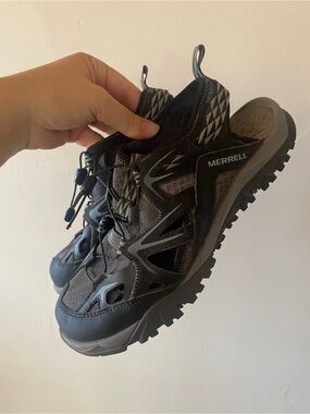 Merrell All Out Blaze Sieve Black Gray Hiking Water Sandals Size US 7